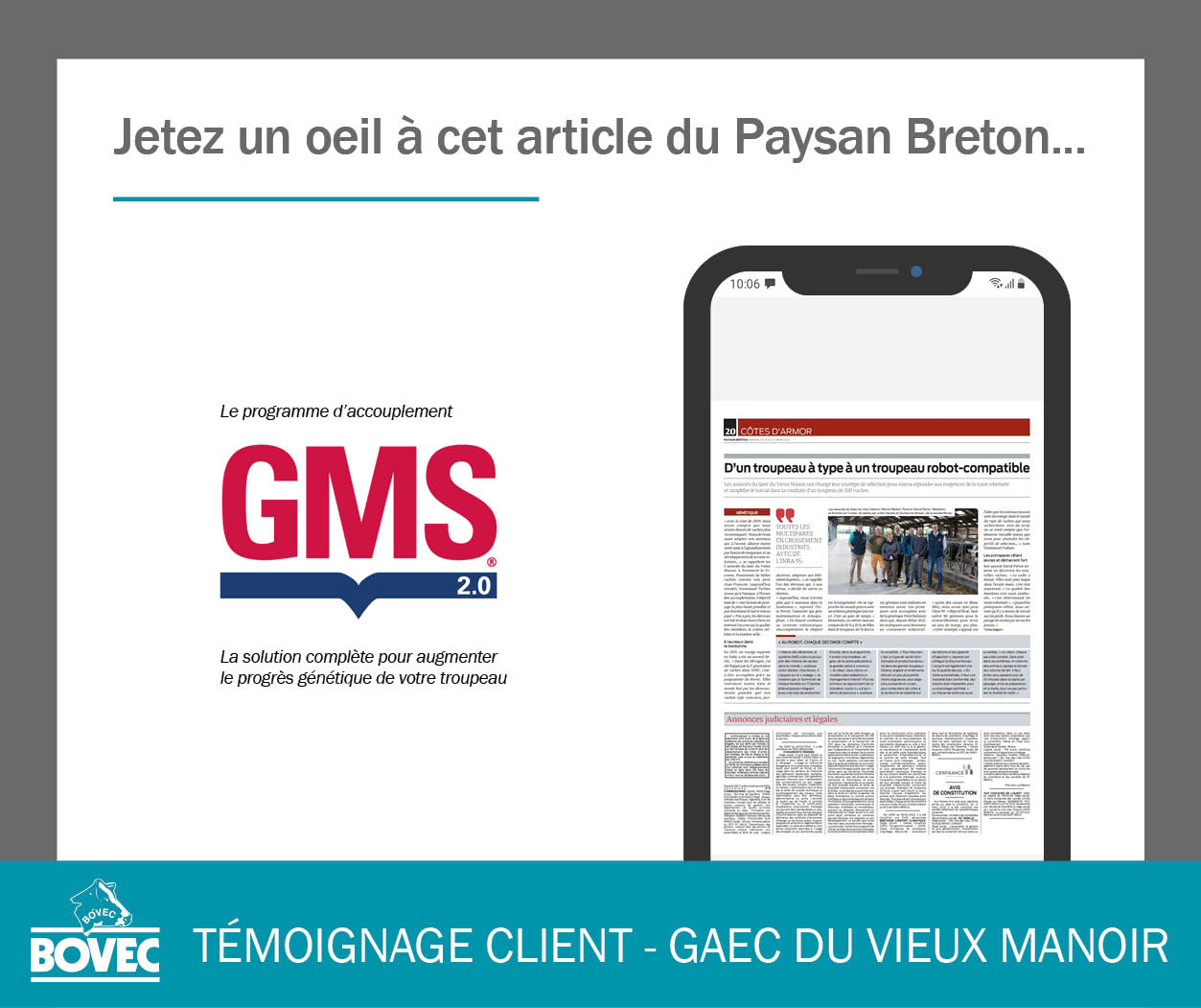 Article GAEC du Vieux Manoir - Paysan Breton Mars 2022 
